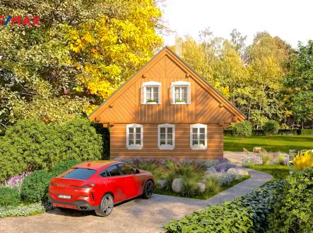 vizualizace roubenky | Prodej - pozemek pro bydlení, 2 538 m²