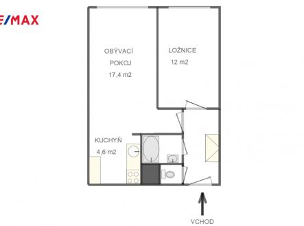 planek.png | Pronájem bytu, 2+kk, 45 m²