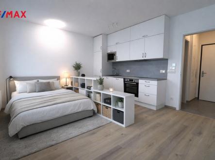 Obývací pokoj s kuchyńským koutem | Pronájem bytu, 1+kk, 40 m²