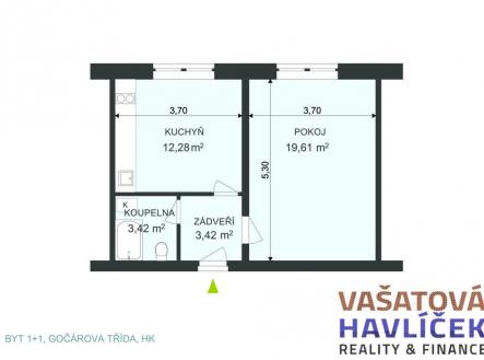 154-byt-1-1-gocarova-trida-hk-2.jpg | Pronájem bytu, 1+1, 38 m²