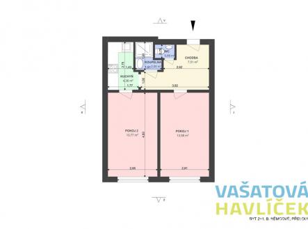 Pronájem bytu, 2+1, 42 m²