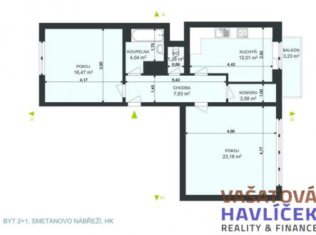 177-byt-2-1-smetanovo-nabrezi-hk.jpg | Pronájem bytu, 2+1, 67 m²