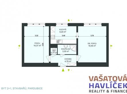 180-byt-2-1-stavbaru-pardubice.jpg | Pronájem bytu, 2+1, 51 m²