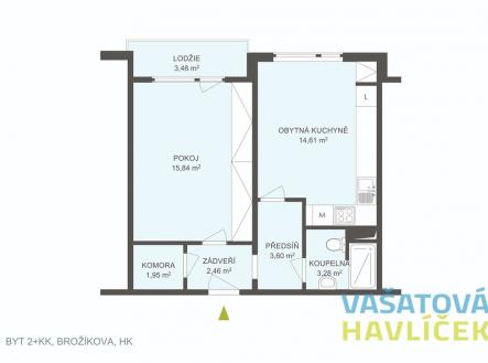 206-byt-2-kk-brozikova-hk.jpg | Pronájem bytu, 2+kk, 45 m²