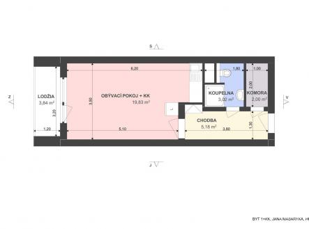. | Pronájem bytu, 1+kk, 35 m²
