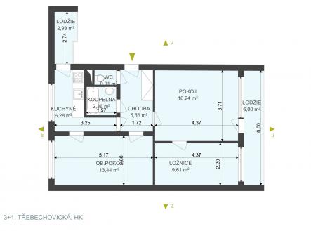 . | Pronájem bytu, 3+1, 63 m²