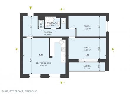 . | Prodej bytu, 3+kk, 75 m²