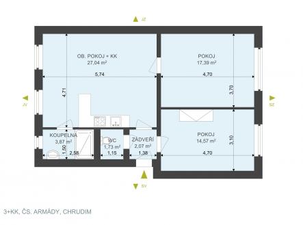 . | Prodej bytu, 3+kk, 89 m²