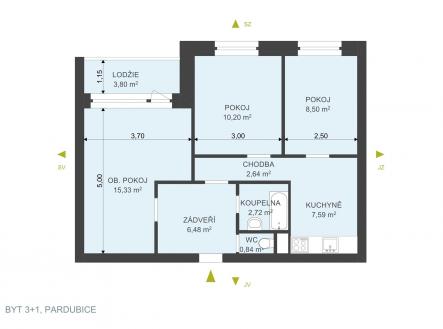 . | Pronájem bytu, 3+1, 58 m²