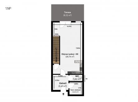 . | Pronájem bytu, 3+kk, 103 m²