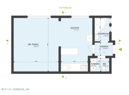 . | Prodej bytu, 1+1, 44 m²