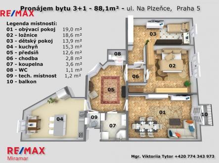 3d-plan-08.jpg | Pronájem bytu, 3+1, 95 m²