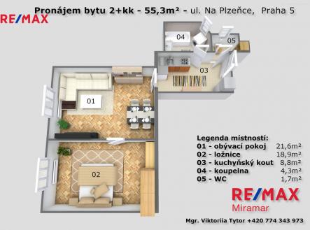 3d-plan-12.jpg | Pronájem bytu, 2+1, 55 m²