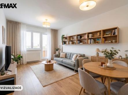 Vizualizace obývacího pokoje | Prodej bytu, 2+1, 59 m²
