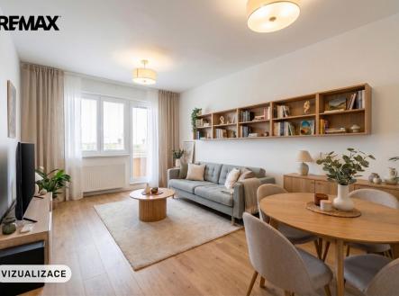 Vizualizace obývacího pokoje | Prodej bytu, 2+1, 59 m²