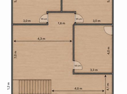 Půdorys horní patro | Prodej - dům/vila, 323 m²