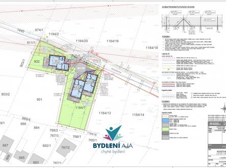 C.03 - SITUACE KOORDINAČNÍ | Projekt - Bystřany 3x rodinný dům, vejminek