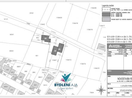 C.02 - SITUACE KATASTRÁLNÍ | Projekt - Bystřany 3x rodinný dům, vejminek