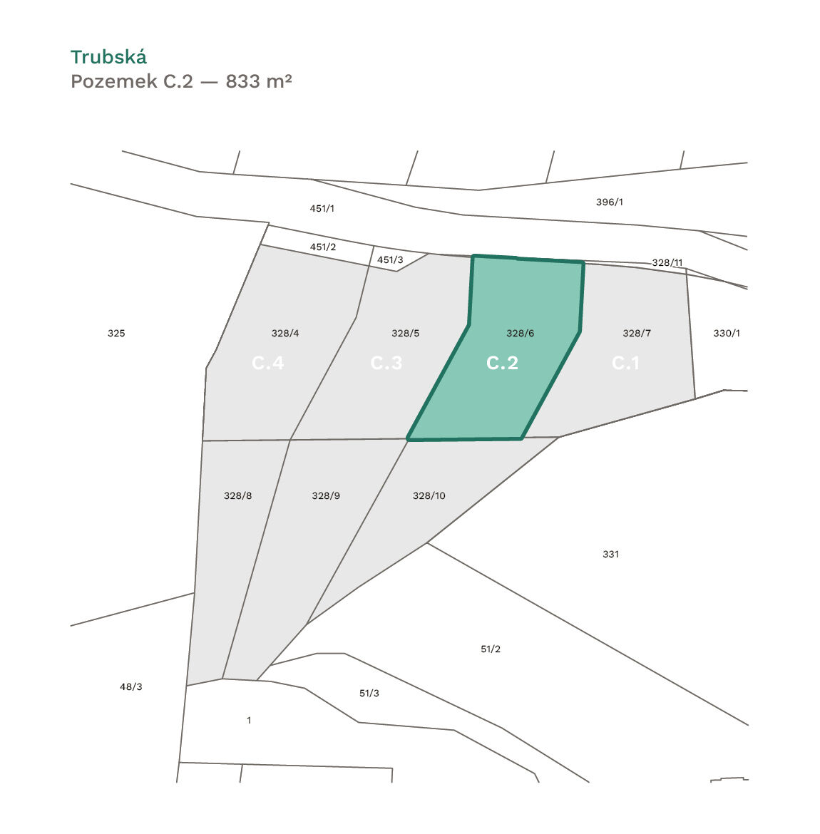 Prodej unikátního pozemku vč. inženýrských sítí, 832 m², Trubská, U dibřího potoka, Beroun