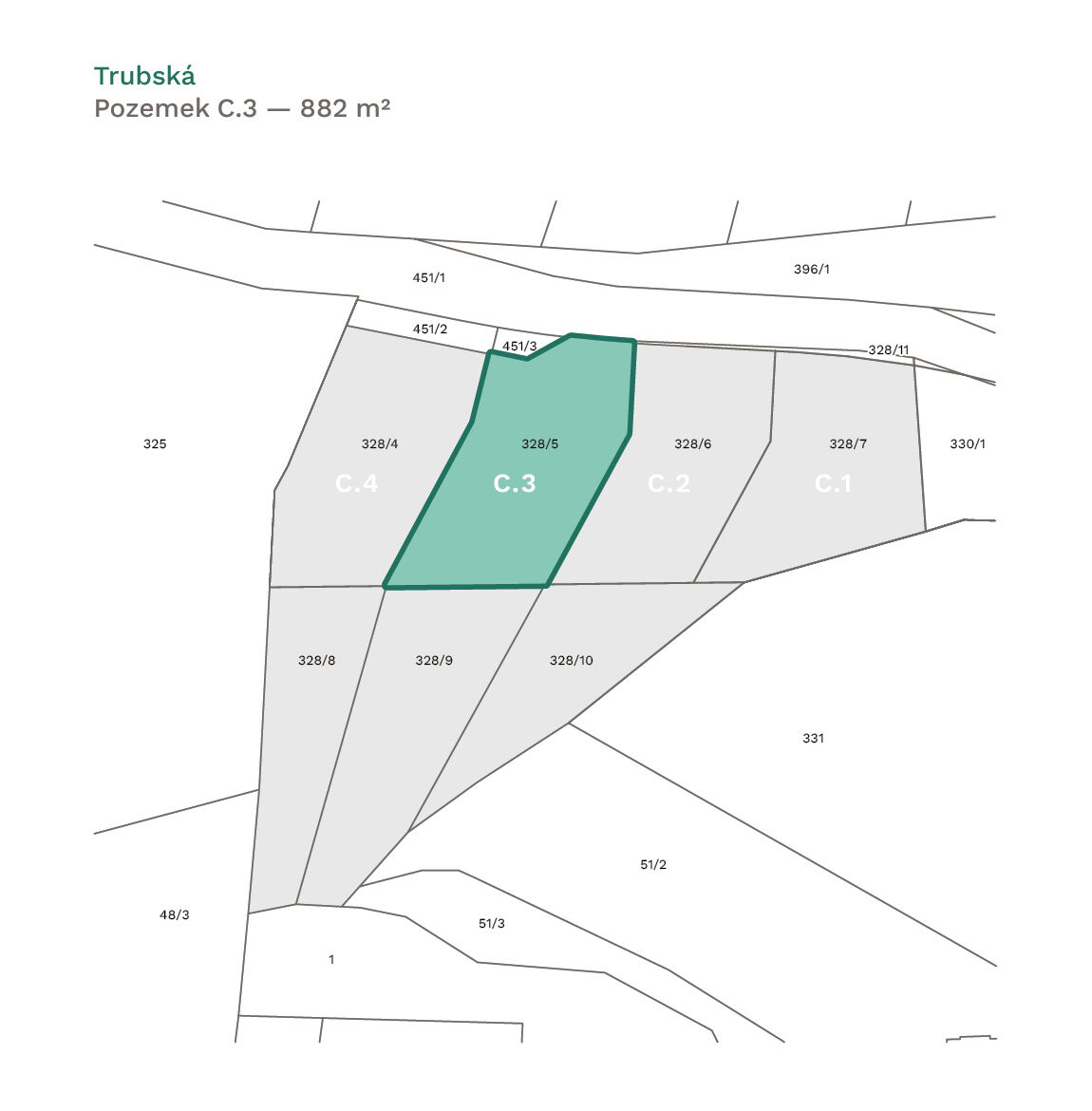 Prodej jedinečného pozemku vč. inženýrských sítí, 959 m², Trubská, U dibřího potoka, Beroun