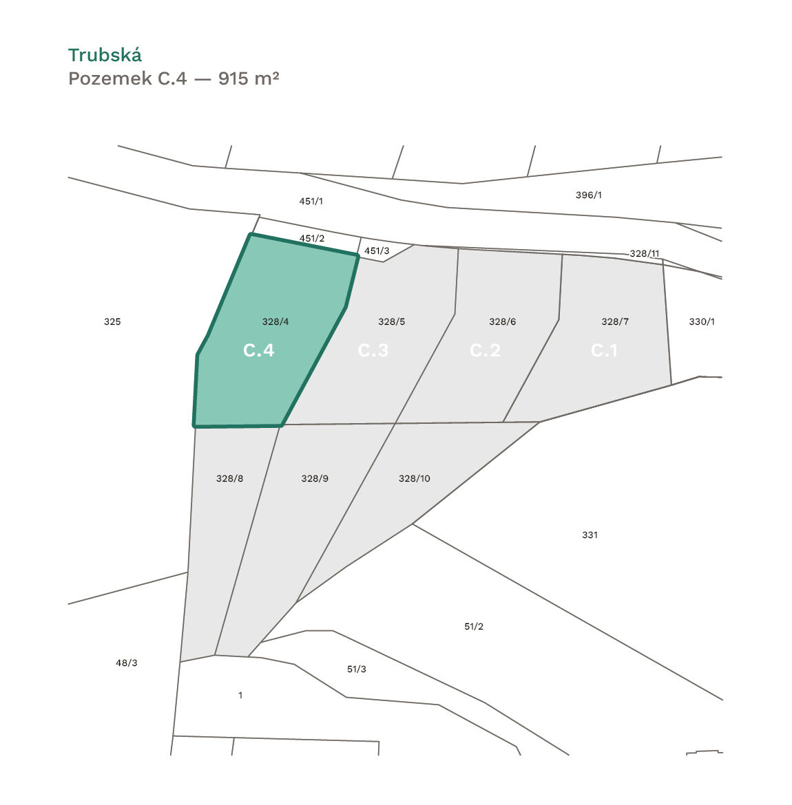 Prodej pozemku vč. inženýrských sítí, 1109 m², Trubská, U dibřího potoka, Beroun