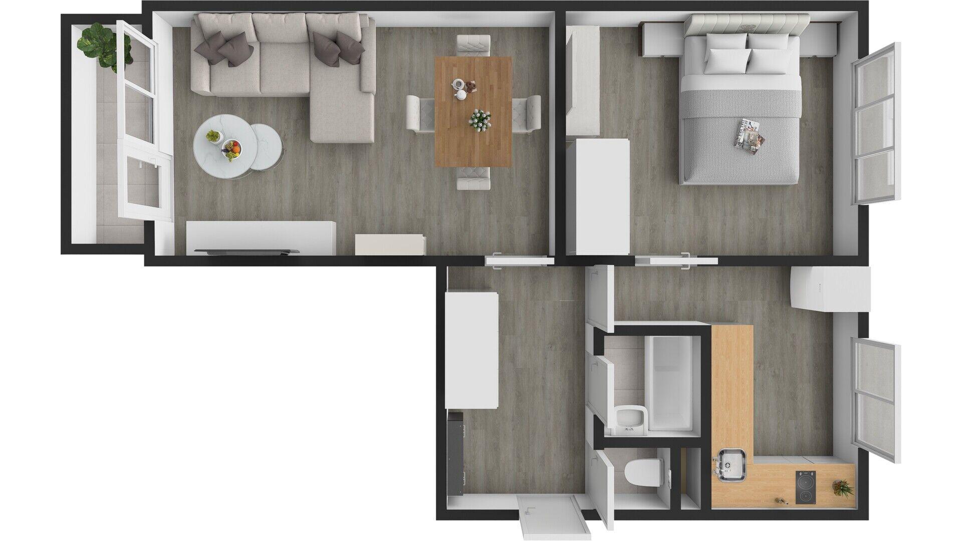 Pronájem bytu 2+1/L, 54 m2, ulice Arabská, Praha 6