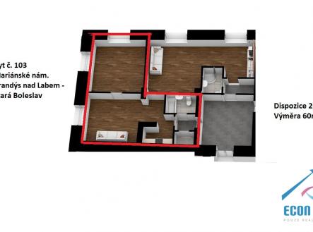 1np-b103.jpg | Pronájem bytu, 2+kk, 60 m²
