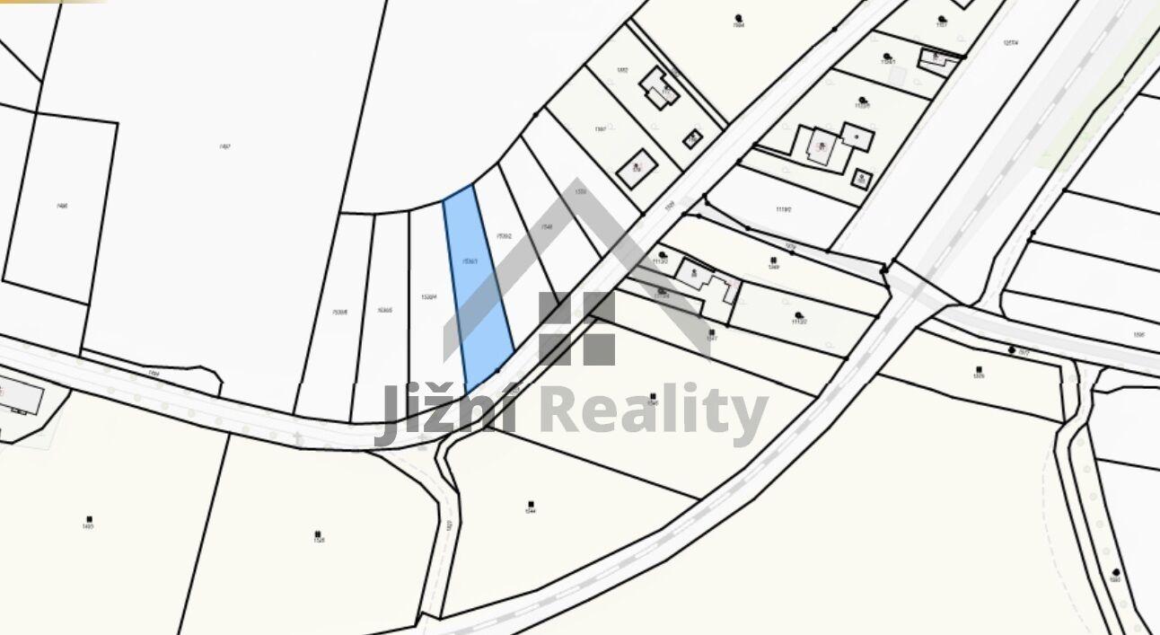 Stavební parcela 1.158 m2 v obci Vlastce