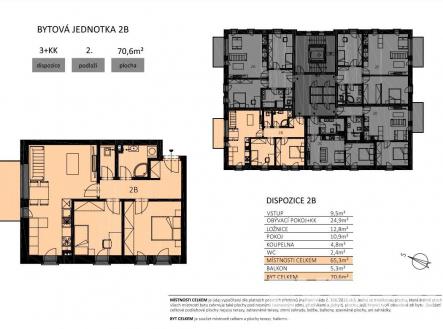 . | Prodej bytu, 3+kk, 65 m²