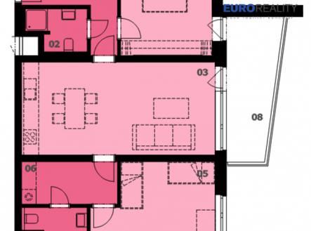 Pronájem bytu, 3+kk, 90 m²