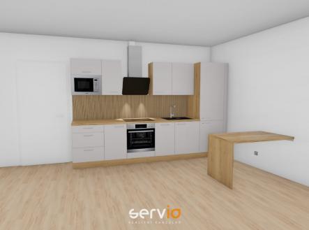 apt401-kuchyne-vizualizace.jpg | Pronájem bytu, 1+kk, 46 m²