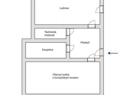 . | Prodej bytu, 2+kk, 48 m²