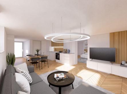 vizualizace nebytového prostoru, Uhříněves | Prodej - nájemní dům, 267 m²