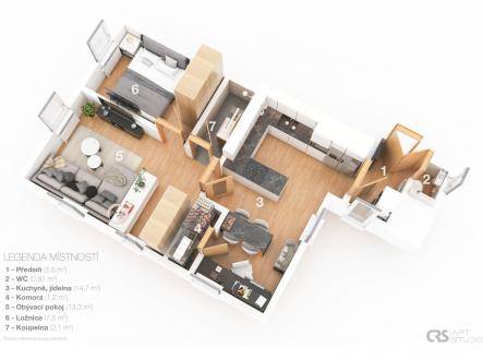 . | Prodej bytu, 3+kk, 55 m²