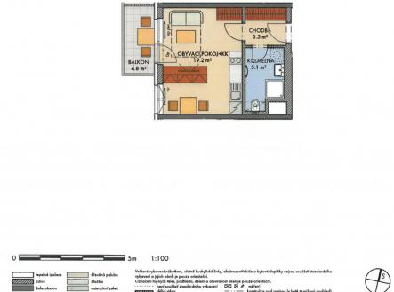 Půdorys | Prodej bytu, 1+kk, 34 m²