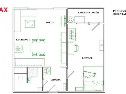 pudorys1.jpg | Prodej bytu, 1+1, 40 m²