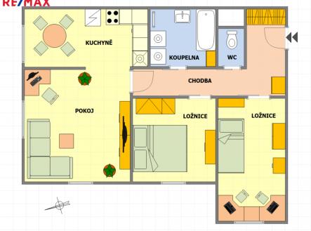 projekt-1.png | Pronájem bytu, 3+kk, 66 m²
