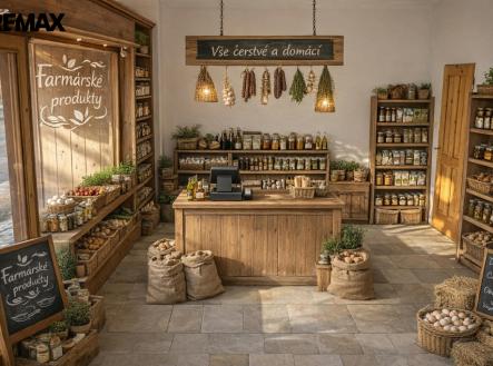 Vizualizace - farmářský obchod | Pronájem - obchodní prostor, 30 m²