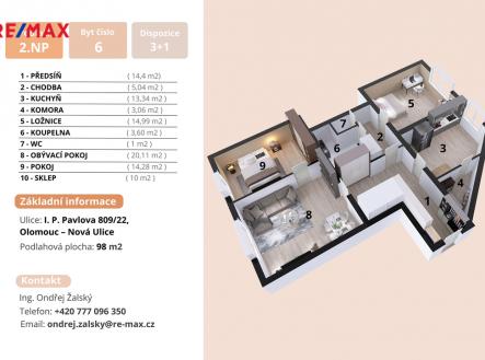 pudorys-karta-bytu.jpg | Prodej bytu, 3+1, 98 m²