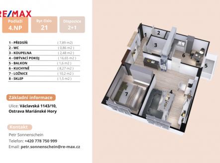 +420 778 750 999 | www.remax-centrum.cz | petr.sonnenschein@re-max.cz | prodej bytu Ostrava | Prodej bytu, 2+1, 53 m²