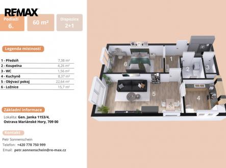 Gen. Janka 1153/4|Petr Sonnenschein|RE/MAX Centrum|+420 778 750 999 | Prodej bytu, 2+1, 63 m²