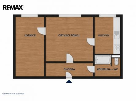 pudorys.png | Pronájem bytu, 2+1, 43 m²