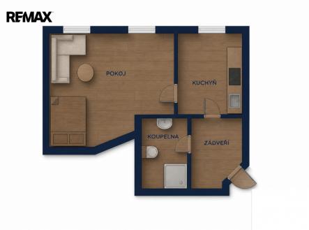 pudorys.png | Pronájem bytu, 1+1, 42 m²