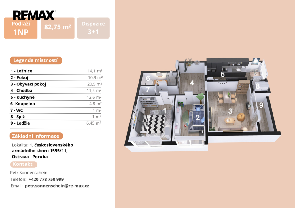 Petr Sonnenschein|+420 778 750 999 | petr.sonnenschein@re-max.cz|byt 3+1