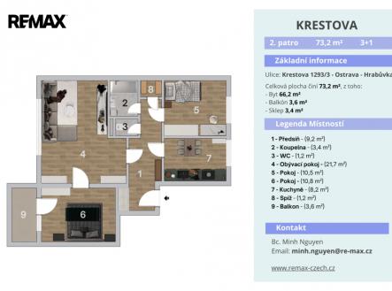 2d-karta-bytu-krestova-3.png | Prodej bytu, 3+1, 73 m²