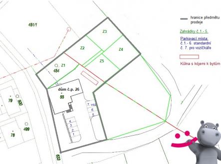 navrh dělení do ZSV predmet prodeje | Prodej - nájemní dům, 315 m²