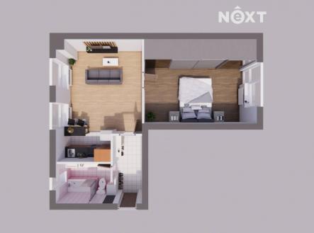 Prodej bytu, 2+kk, 52 m²