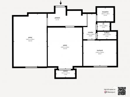 . | Prodej bytu, 2+1, 58 m²