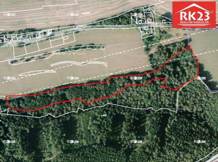 Mapa označení | Prodej - pozemek, les, 30 203 m²