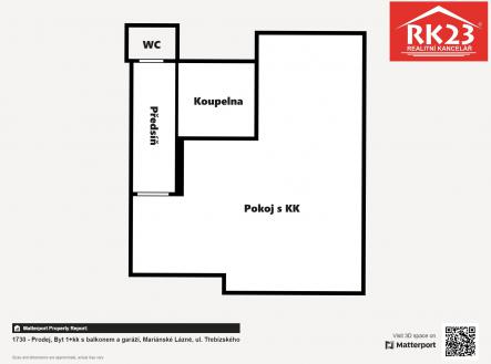 1730 - Prodej Byt 1 kk s balkonem a gar - Floor 1 | Prodej bytu, 1+kk, 35 m²